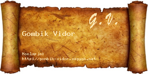 Gombik Vidor névjegykártya